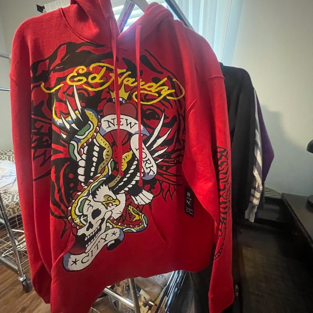 Ed Hardy Red Graphic Hoodie